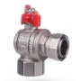 Кран шаровой с накидной гайкой 1/2"ВР х 1/2" Vieir угловой, бабочка красная