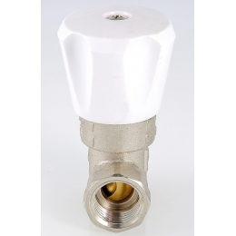 Кран двойной регулировки 1/2"ВР/ВР (КРДП) Valtec для радиаторов, маховик белый