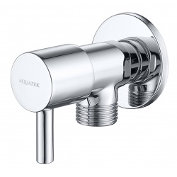 Вентиль угловой 1/2" НР/НР Aquatek, хром