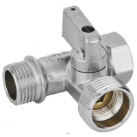 Кран шаровой трехпроходной 1/2"ВР х 3/4"НР х 1/2"НР Bugatti Miami для стиральных и п/моечных машин