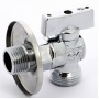 Кран шаровой угловой 1/2"НР х 3/4"НР Bugatti Miami для бытовой техники
