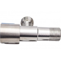 Кран угловой 1/2"НР/НР Fmark для стиральной машины, сатин, синий