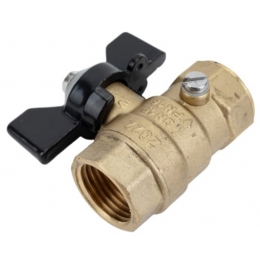 Кран шаровой для манометра 1/2"ВР х М20х1,5 LD PRIDE с бабочкой, со спуском