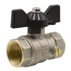 Кран шаровой для манометра 1/2"ВР х М20х1,5 LD PRIDE с бабочкой, со спуском