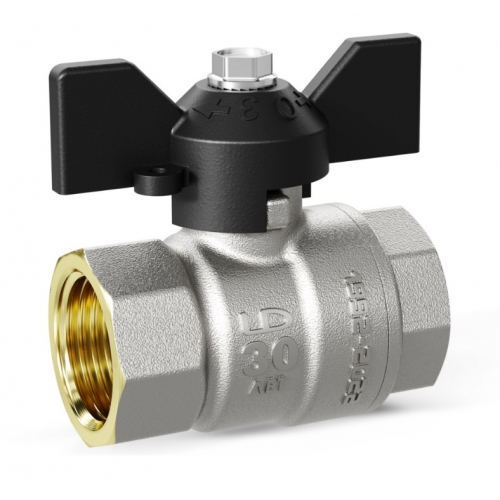 Кран шаровой 1"ВР/ВР LD Pride бабочка черная купить в интернет магазине Санрай73