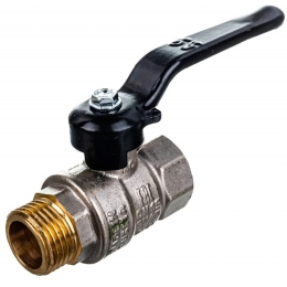 Кран шаровой 1/2"ВР/НР LD Pride рычаг черный