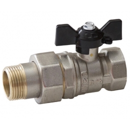 Кран шаровой со сгоном 3/4"ВР/НР LD Pride прямой бабочка черная