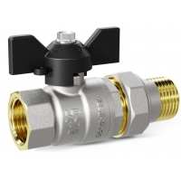 Кран шаровой со сгоном 1/2"ВР/НР LD Pride прямой бабочка черная