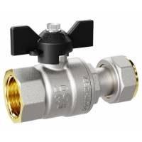 Кран шаровой с накидной гайкой 3/4"ВР х 3/4" LD Pride бабочка черная