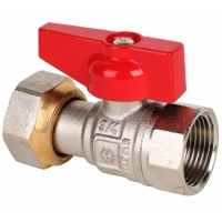 Кран шаровой с накидной гайкой 3/4"ВР х 3/4" MVI полнопроходной, бабочка красная