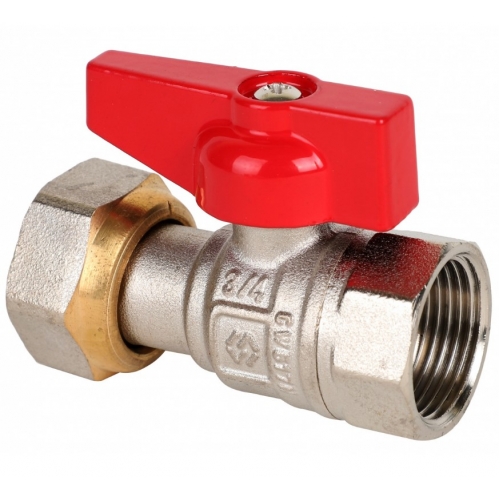 Кран шаровой с накидной гайкой 3/4"ВР х 3/4" MVI полнопроходной, бабочка красная купить в интернет магазине Санрай73