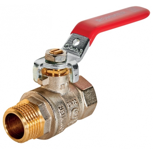 Кран шаровой 1/2"ВР/НР Rommer рычаг красный купить в интернет магазине Санрай73