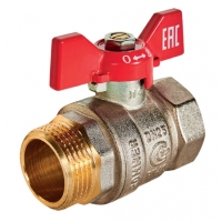 Кран шаровой 3/4"ВР/НР Rommer бабочка красная