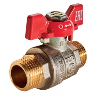 Кран шаровой 3/4"НР/НР Rommer бабочка красная