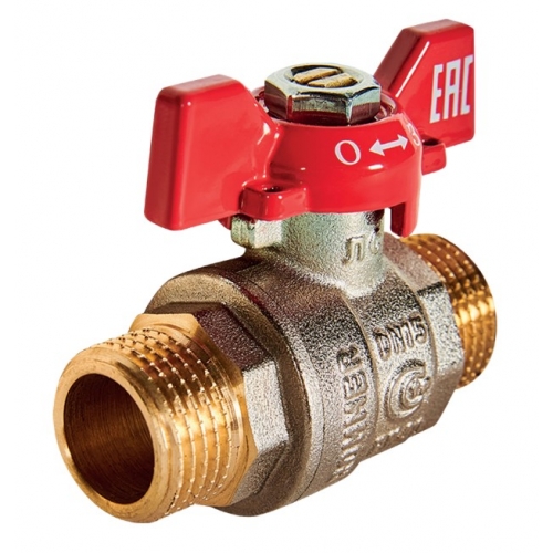 Кран шаровой 3/4"НР/НР Rommer бабочка красная купить в интернет магазине Санрай73