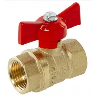 Кран шаровой 1/2"ВР/ВР ГАЛЛОП 230 Стандарт латунь, бабочка красная