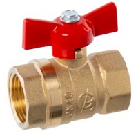 Кран шаровой 3/4"ВР/ВР ГАЛЛОП 230 Стандарт латунь, бабочка красная