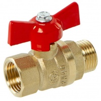 Кран шаровой 1/2"ВР/НР ГАЛЛОП 231 Стандарт латунь, бабочка красная