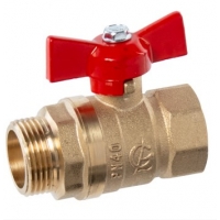Кран шаровой 3/4"ВР/НР ГАЛЛОП 231 Стандарт латунь, бабочка красная