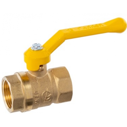 Кран газовый 3/4"ВР/ВР Галлоп 220 Стандарт полнопроходной, рукоятка стальная желтая купить в интернет магазине Санрай73