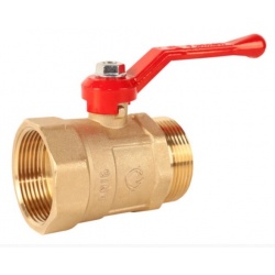 Кран шаровой 1 1/2"ВР/НР ГАЛЛОП 121 Практик латунь, рукоятка красная