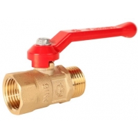 Кран шаровой 1/2"ВР/НР ГАЛЛОП 121 Практик латунь, рычаг красный