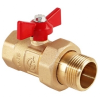Кран шаровой со сгоном 3/4"ВР/НР ГАЛЛОП 132 Практик бабочка красная
