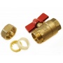 Кран шаровой 1/2"вр х 15 мм цанга Hydrosta, для гофрированных труб, бабочка красная