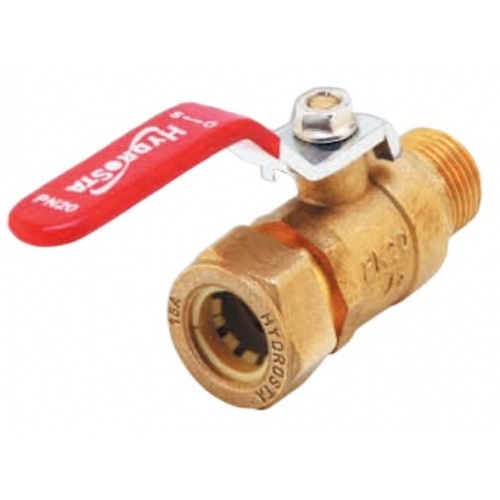 Кран шаровой 3/4"нр х 20 мм цанга Hydrosta, для гофрированных труб, рукоятка красная купить в интернет магазине Санрай73