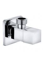 Кран шаровой угловой 1/2"НР/НР Iddis Optima Home, квадрат, для подключения сантехприборов