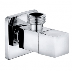Кран шаровой угловой 1/2"НР/НР Iddis Optima Home, квадрат, для подключения сантехприборов