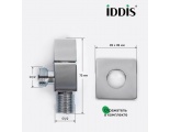Кран шаровой угловой 1/2"НР/НР Iddis Optima Home, квадрат, для подключения сантехприборов