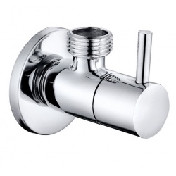 Кран шаровой угловой 1/2"НР/НР Iddis Optima Home, ручка, для подключения сантехприборов