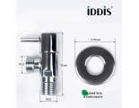 Кран шаровой угловой 1/2"НР/НР Iddis Optima Home, ручка, для подключения сантехприборов