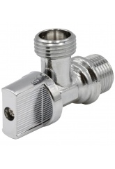 Кран шаровой угловой 1/2"НР/НР ручка, никелированный, A3051