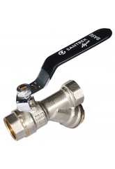 Кран-фильтр шаровой 1/2"ВР/ВР Santrek Aqua Base рукоятка черная