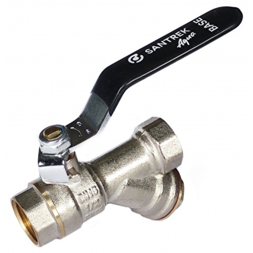 Кран-фильтр шаровой 1/2"ВР/ВР Santrek Aqua Base рукоятка черная купить в интернет магазине Санрай73