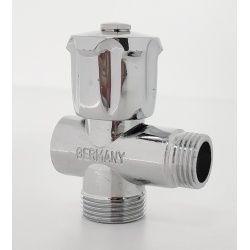 Вентиль трехпроходной 1/2"ВР х 3/4"НР х 1/2"НР  GERMANY