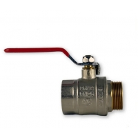 Кран шаровой 2"ВР/НР Vieir полнопроходной, рукоятка стальная красная