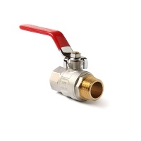 Кран шаровой 3/4"ВР/НР Vieir полнопроходной, рукоятка стальная красная