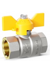 Кран газовый 1/2"ВР/ВР LD Pride неполнопроходной, бабочка желтая