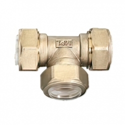 Тройник 15мм х 15мм х 15мм Hydrosta, для нержавеющей гофротрубы