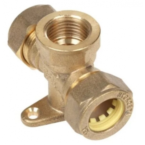 Тройник установочный 15мм х 1/2"вр х 15мм Hydrosta, для нержавеющей гофротрубы купить в интернет магазине Санрай73