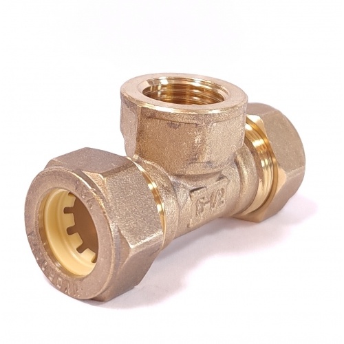 Тройник 20мм х 1/2"вр х 20мм Hydrosta, для нержавеющей гофротрубы купить в интернет магазине Санрай73