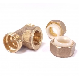 Тройник 25мм х 1"вр х 25мм Hydrosta, для нержавеющей гофротрубы