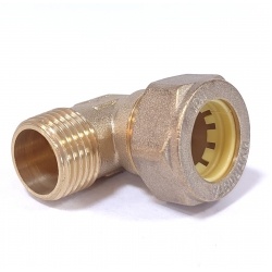 Угольник 15мм х 1/2"нр Hydrosta, для нержавеющей гофротрубы