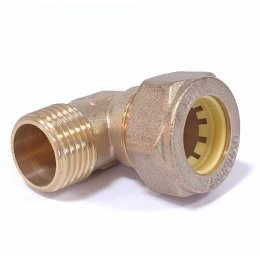 Угольник 15мм х 1/2"нр Hydrosta, для нержавеющей гофротрубы