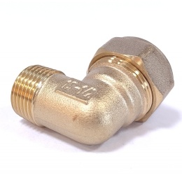 Угольник 15мм х 1/2"нр Hydrosta, для нержавеющей гофротрубы