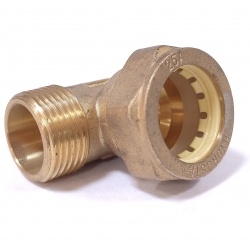 Угольник 25мм х 1"нр Hydrosta, для нержавеющей гофротрубы