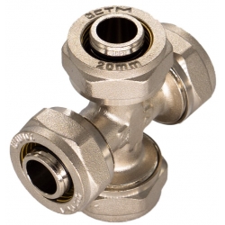 Крестовина 16мм х 16мм х 16мм х 16мм обжим для металлопластиковых труб